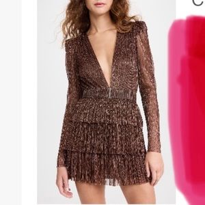 Sabina Musayev Carry Mini dress, Small, in Bronze